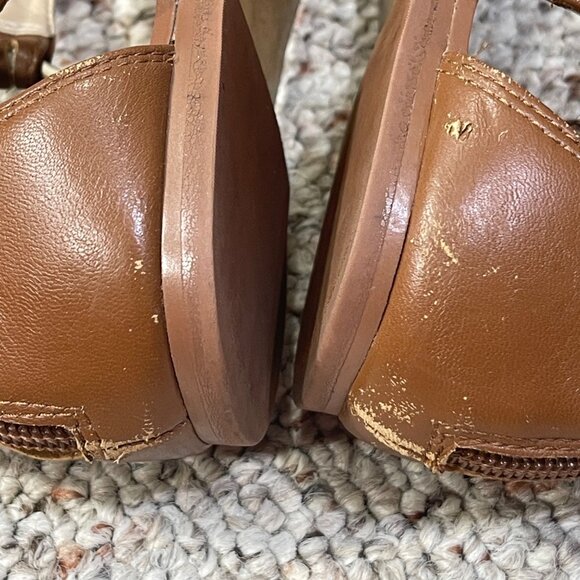 WHBM Aviva Gladiator Sandal Brown Snake size 8.5 Back Zip - Picture 7 of 11